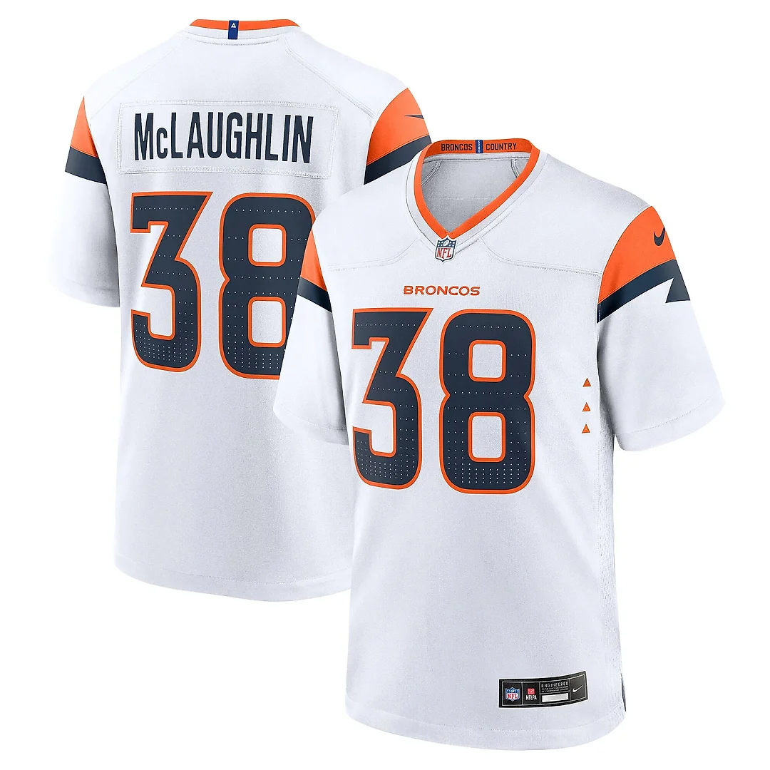 Zennovawear Men's Denver Broncos Jaleel McLaughlin White Game Jersey