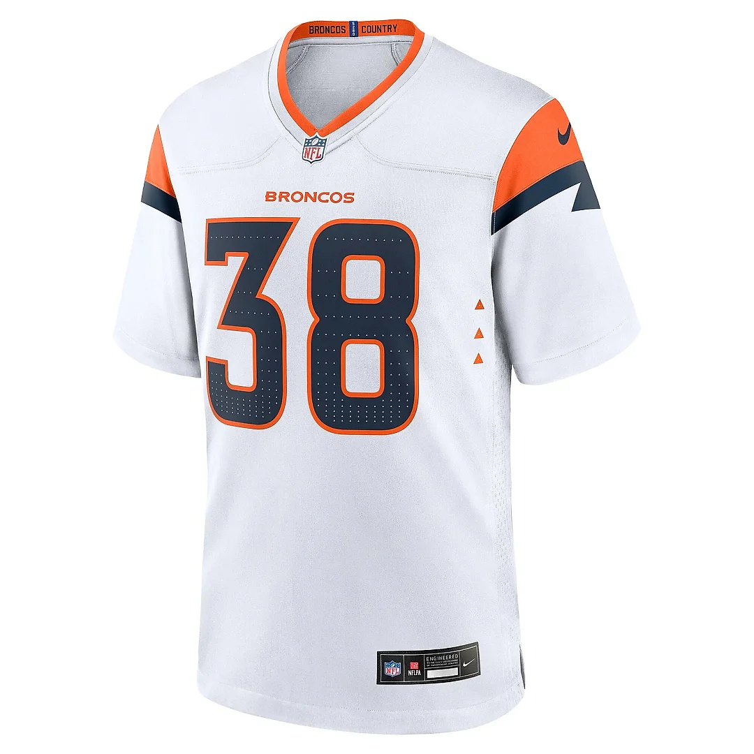 Zennovawear Men's Denver Broncos Jaleel McLaughlin White Game Jersey