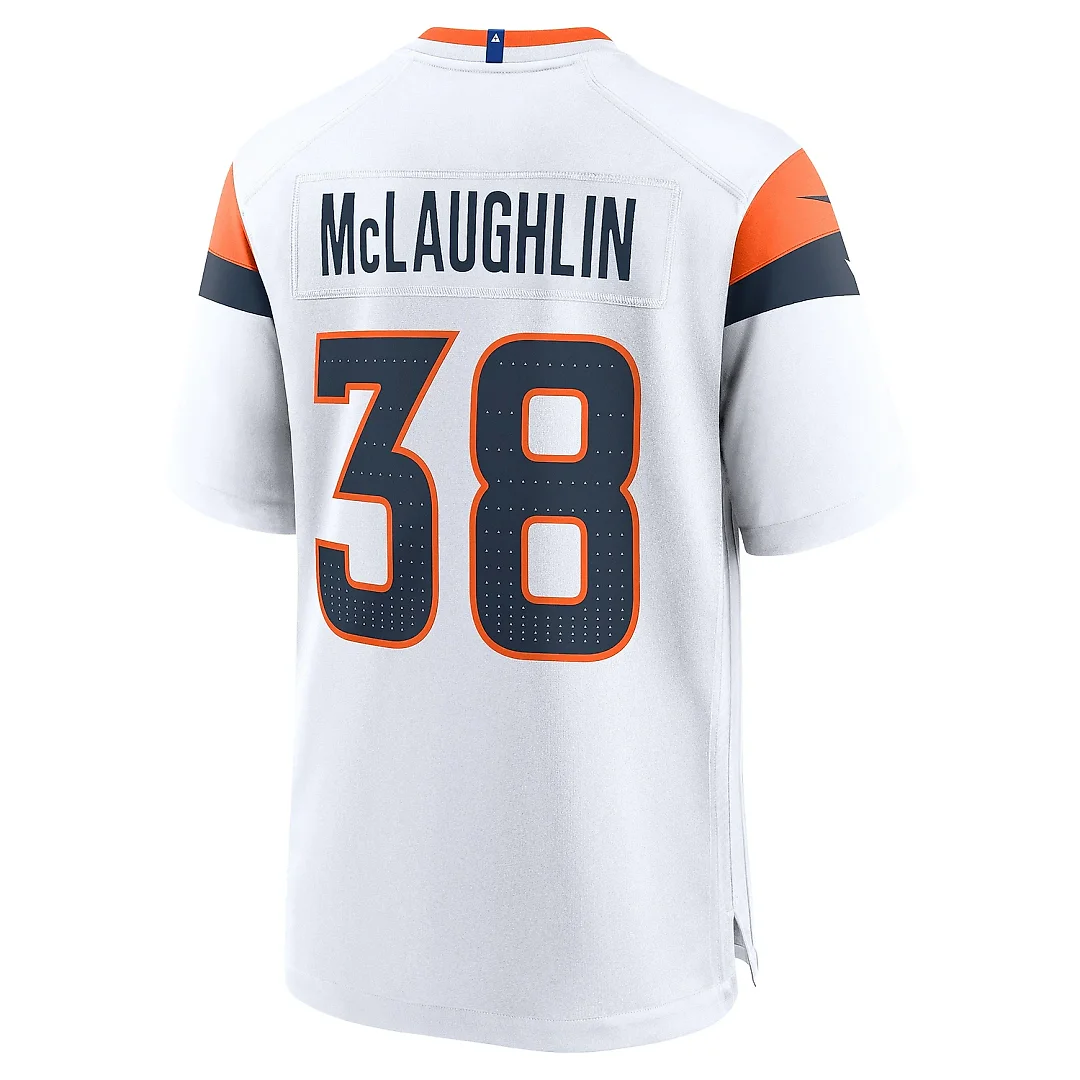 Zennovawear Men's Denver Broncos Jaleel McLaughlin White Game Jersey