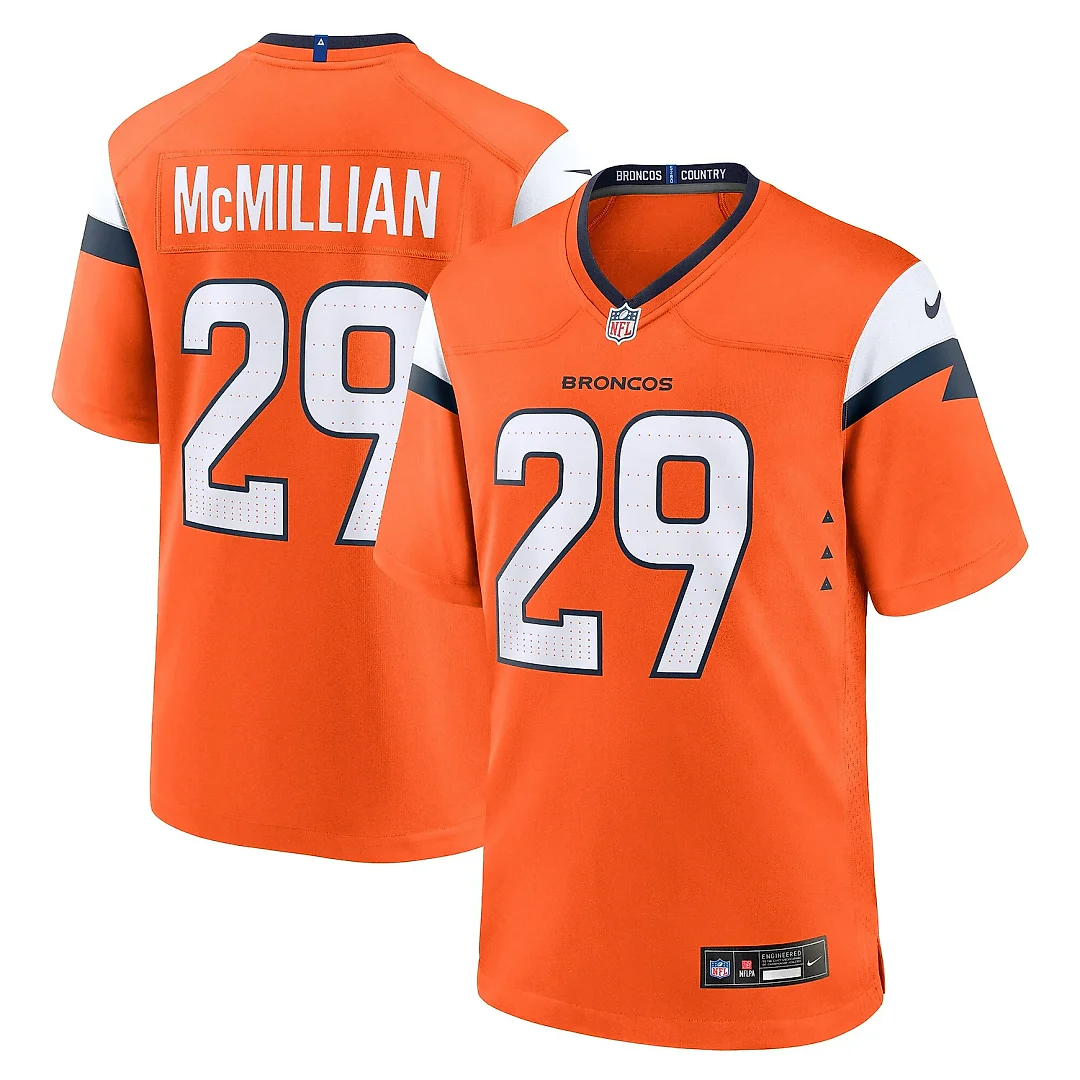 Zennovawear Men's Denver Broncos Ja'Quan McMillian Orange Team Game Jersey