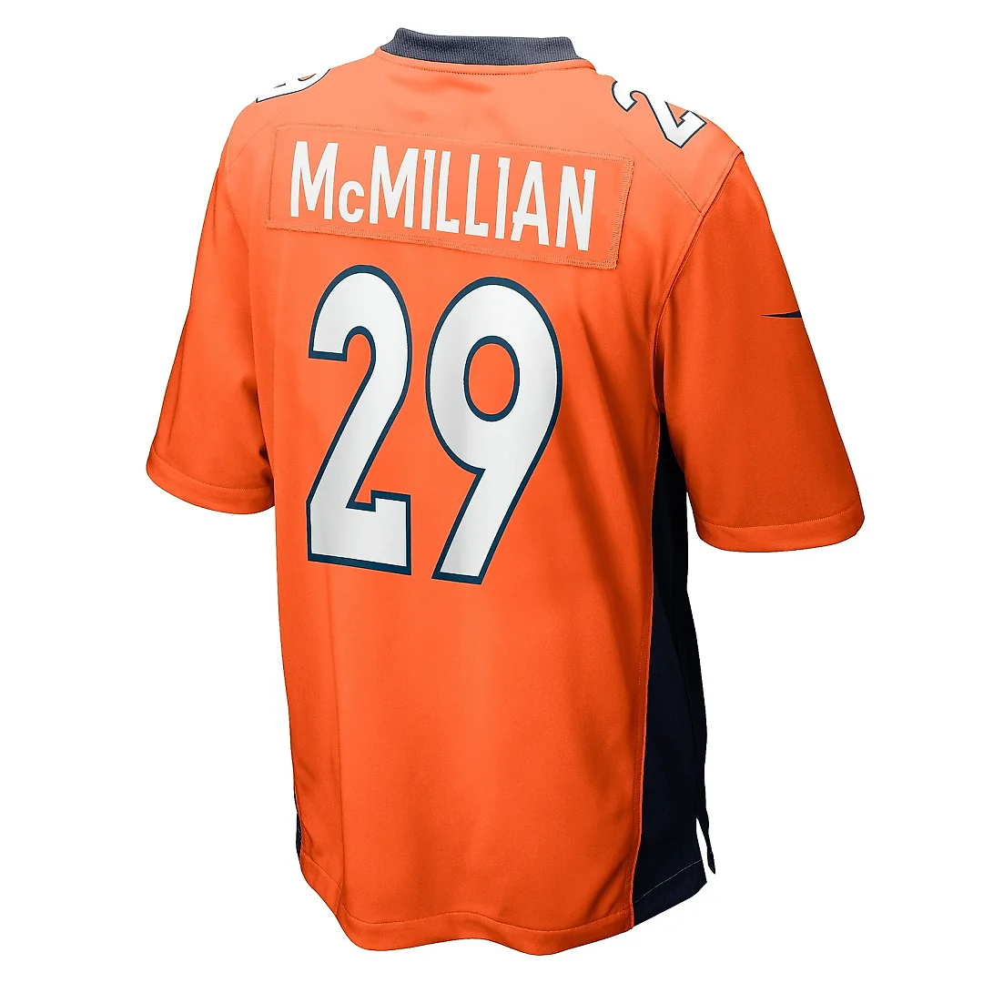 Zennovawear Men's Denver Broncos JaQuan McMillian Orange Team Game Jersey