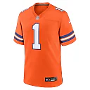 Zennovawear Men's Denver Broncos Jason Elam Orange Mile High Collection 1977 Throwback Retired Player Game Jersey