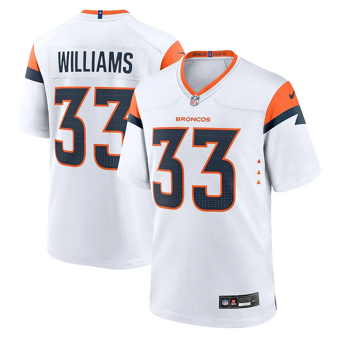 Zennovawear Men's Denver Broncos Javonte Williams White Mile High Collection Game Jersey