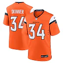 Zennovawear Men's Denver Broncos JL Skinner Orange Team Game Jersey