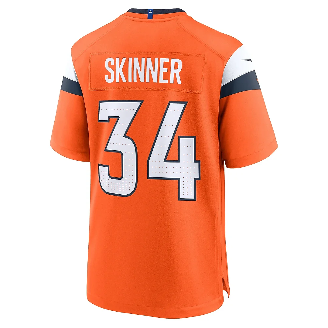 Zennovawear Men's Denver Broncos JL Skinner Orange Team Game Jersey