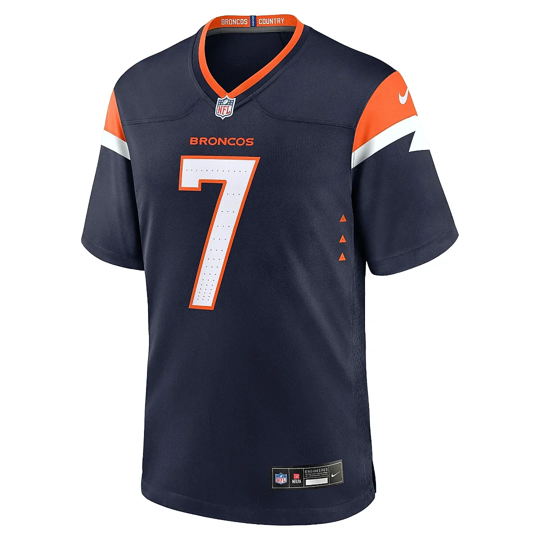 Zennovawear Men's Denver Broncos John Elway Navy Mile High Collection Alternate Retired Player Game Jersey