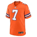 Zennovawear Men's Denver Broncos John Elway Orange Mile High Collection 1977 Throwback Retired Player Game Jersey