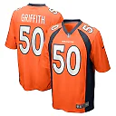 Zennovawear Men's Denver Broncos Jonas Griffith Orange Game Jersey