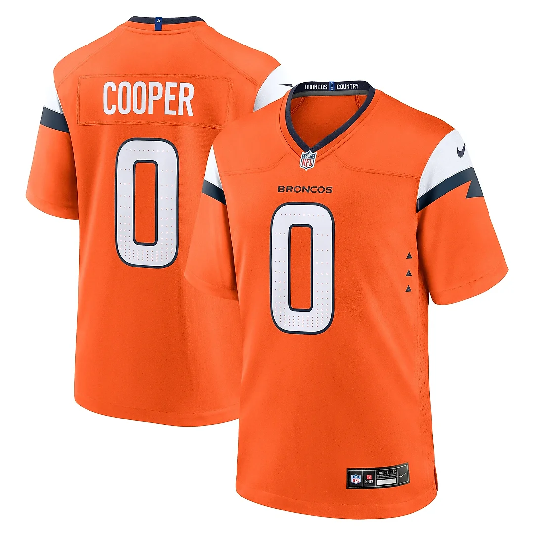 Zennovawear Men's Denver Broncos Jonathon Cooper Orange Team Game Jersey