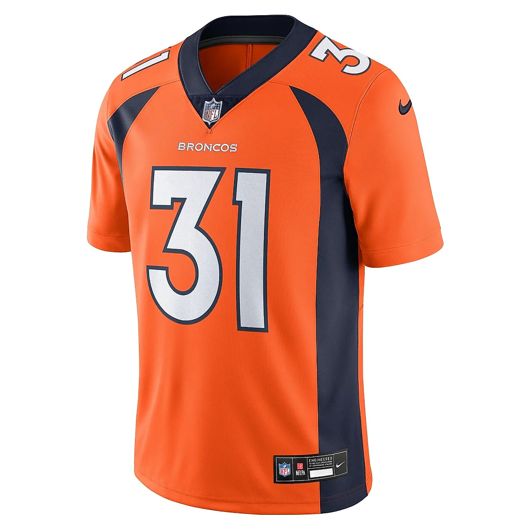 Zennovawear Men's Denver Broncos Justin Simmons Orange Vapor Untouchable Limited Jersey