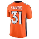 Zennovawear Men's Denver Broncos Justin Simmons Orange Vapor Untouchable Limited Jersey