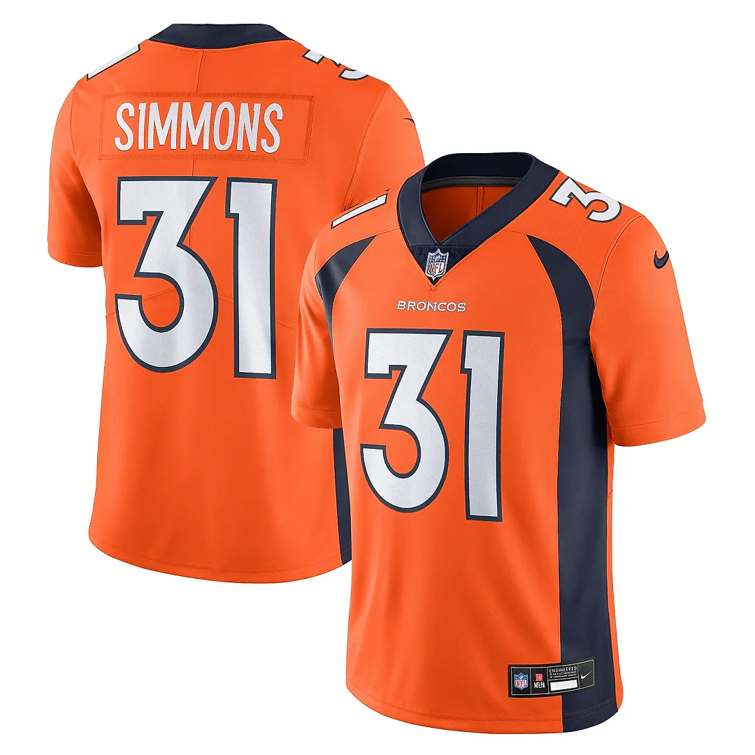 Zennovawear Men's Denver Broncos Justin Simmons Orange Vapor Untouchable Limited Jersey