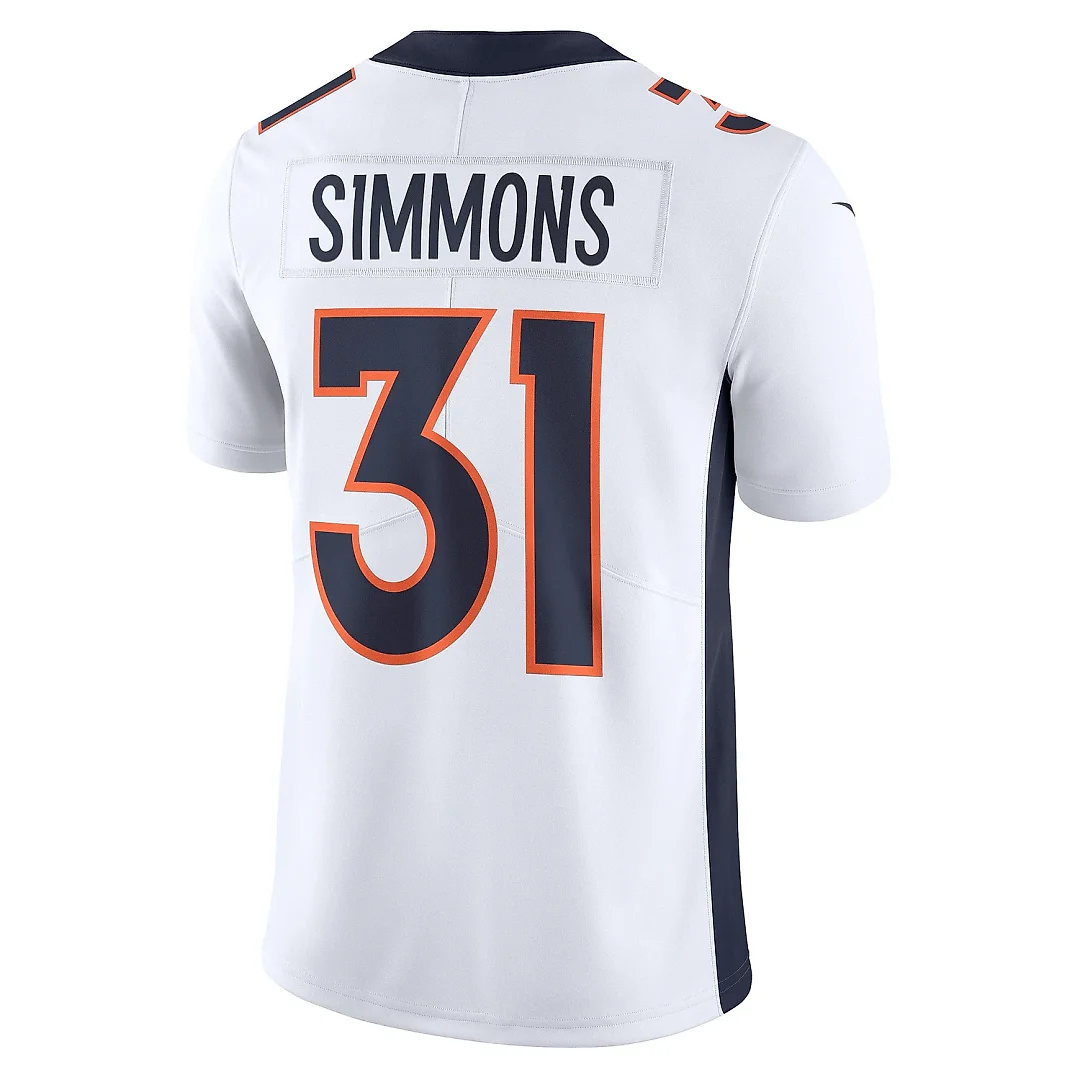 Zennovawear Men's Denver Broncos Justin Simmons White Vapor Untouchable Limited Jersey