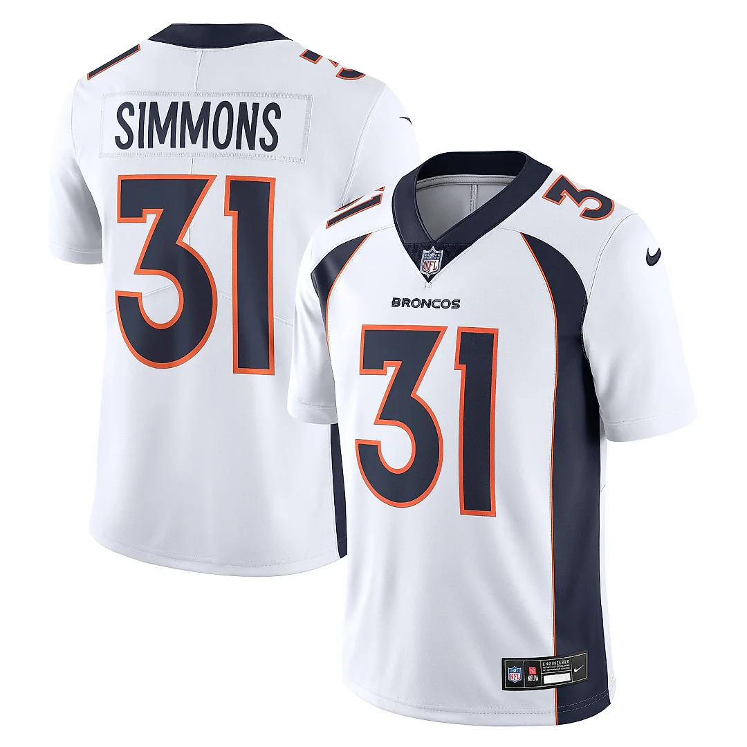 Zennovawear Men's Denver Broncos Justin Simmons White Vapor Untouchable Limited Jersey