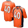 Zennovawear Men's Denver Broncos Justin Strnad Orange Game Jersey