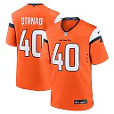 Zennovawear Men's Denver Broncos Justin Strnad Orange Team Game Jersey