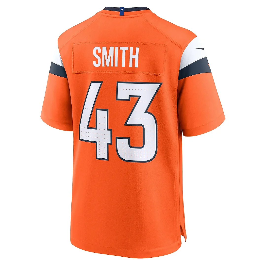 Zennovawear Men's Denver Broncos Keidron Smith Orange Team Game Jersey