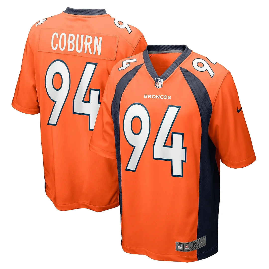 Zennovawear Men's Denver Broncos Keondre Coburn Orange Game Jersey