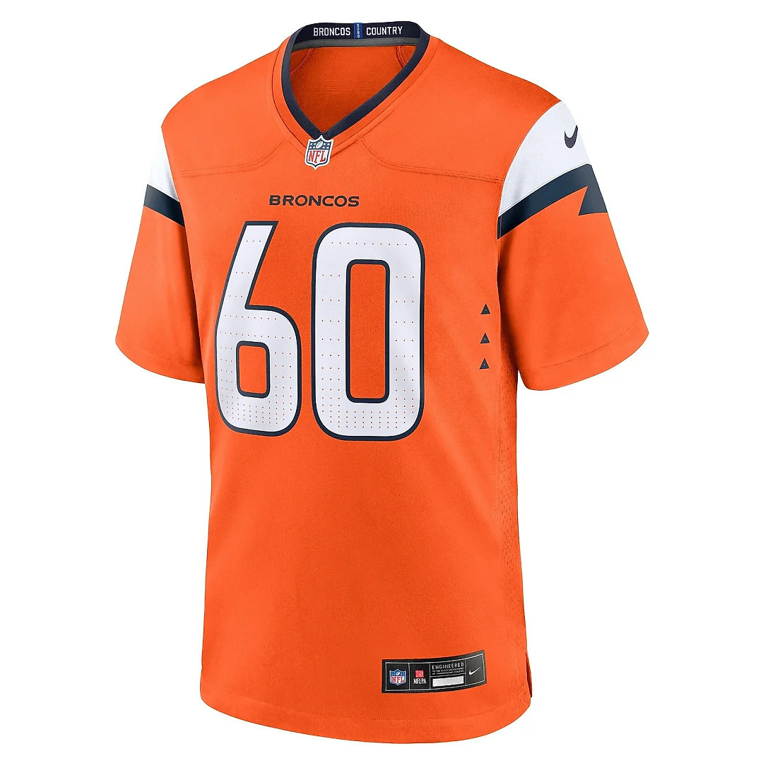 Zennovawear Men's Denver Broncos Luke Wattenberg Orange Team Game Jersey
