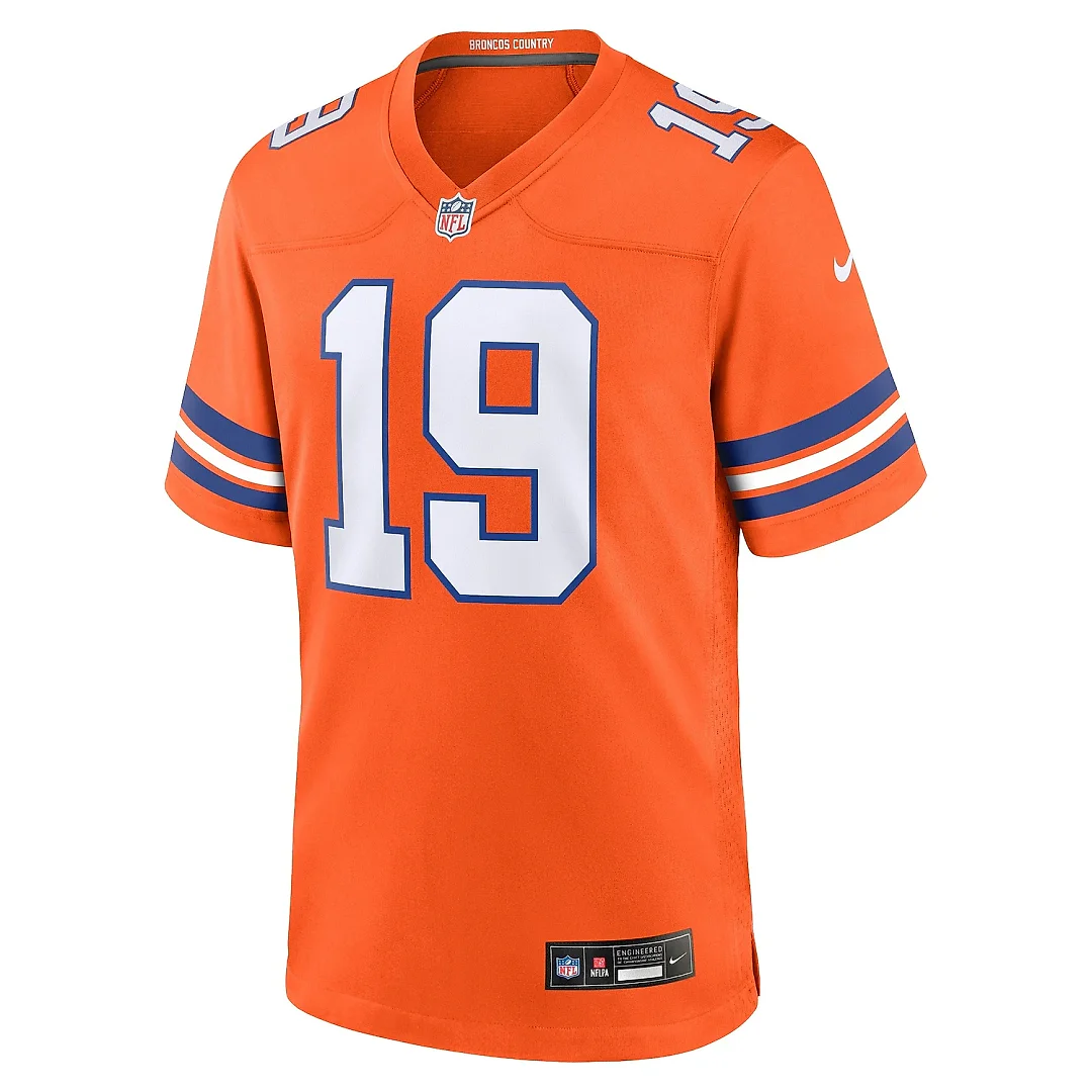 Zennovawear Men's Denver Broncos Marvin Mims Jr Orange Mile High Collection 1977 Throwback Player Game Jersey