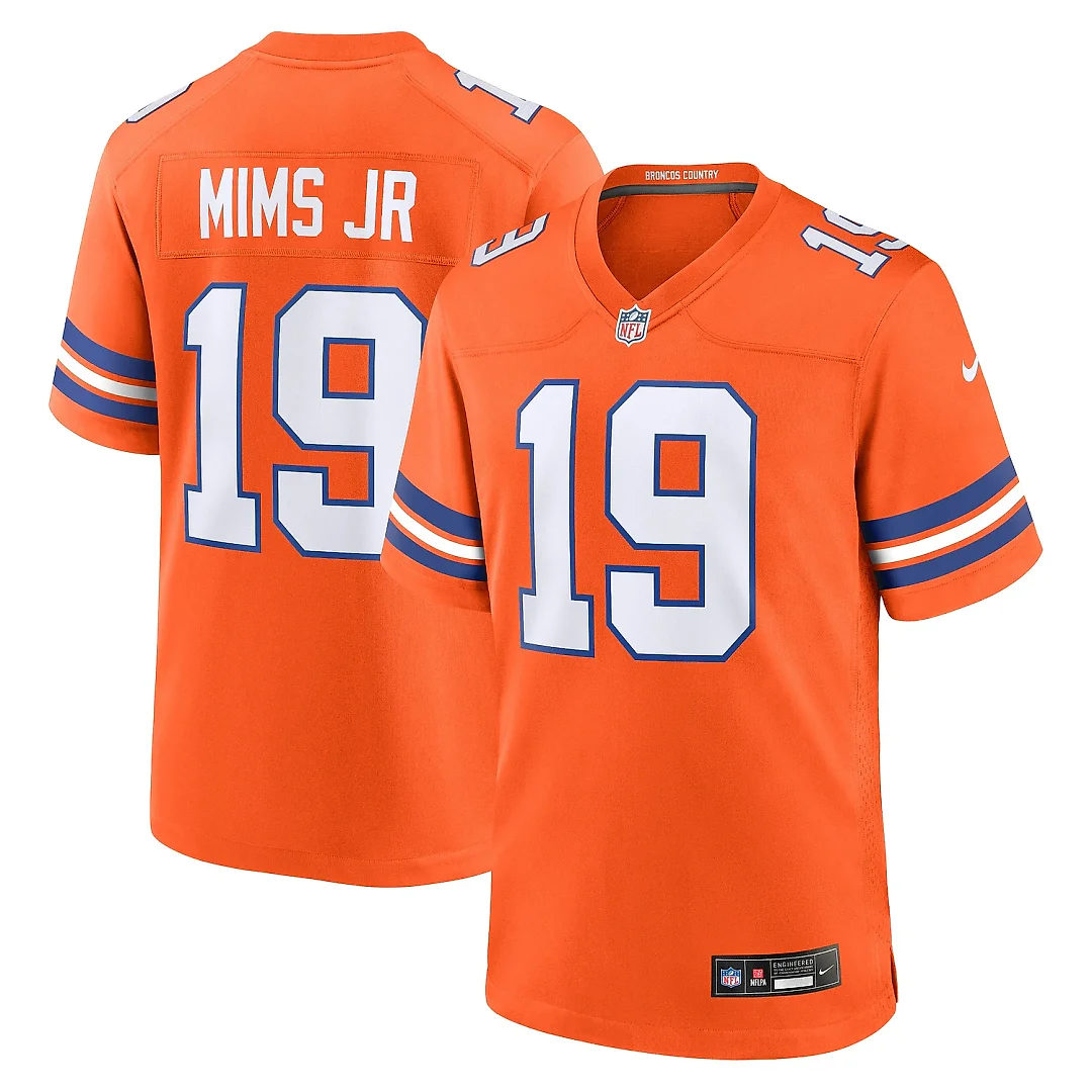 Zennovawear Men's Denver Broncos Marvin Mims Jr Orange Mile High Collection 1977 Throwback Player Game Jersey