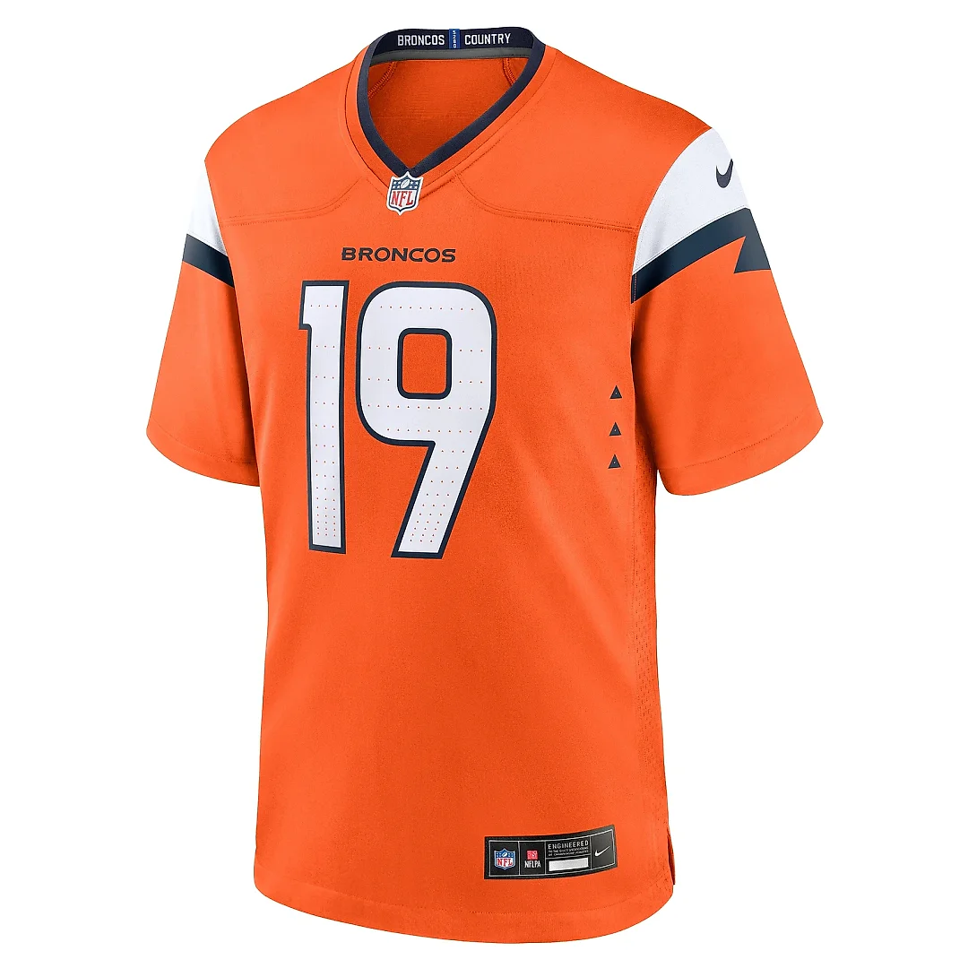 Zennovawear Men's Denver Broncos Marvin Mims Jr Orange Team Game Jersey