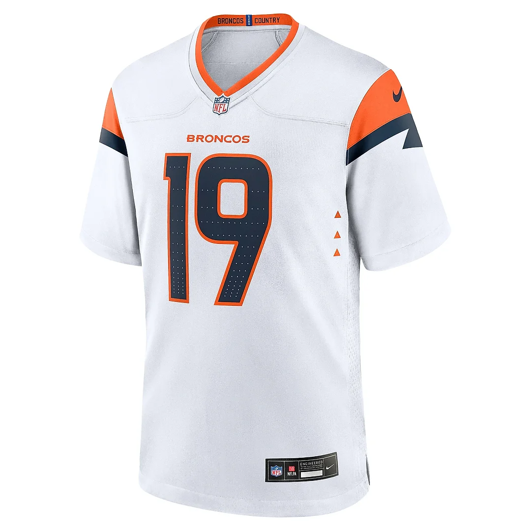 Zennovawear Men's Denver Broncos Marvin Mims Jr White Game Jersey