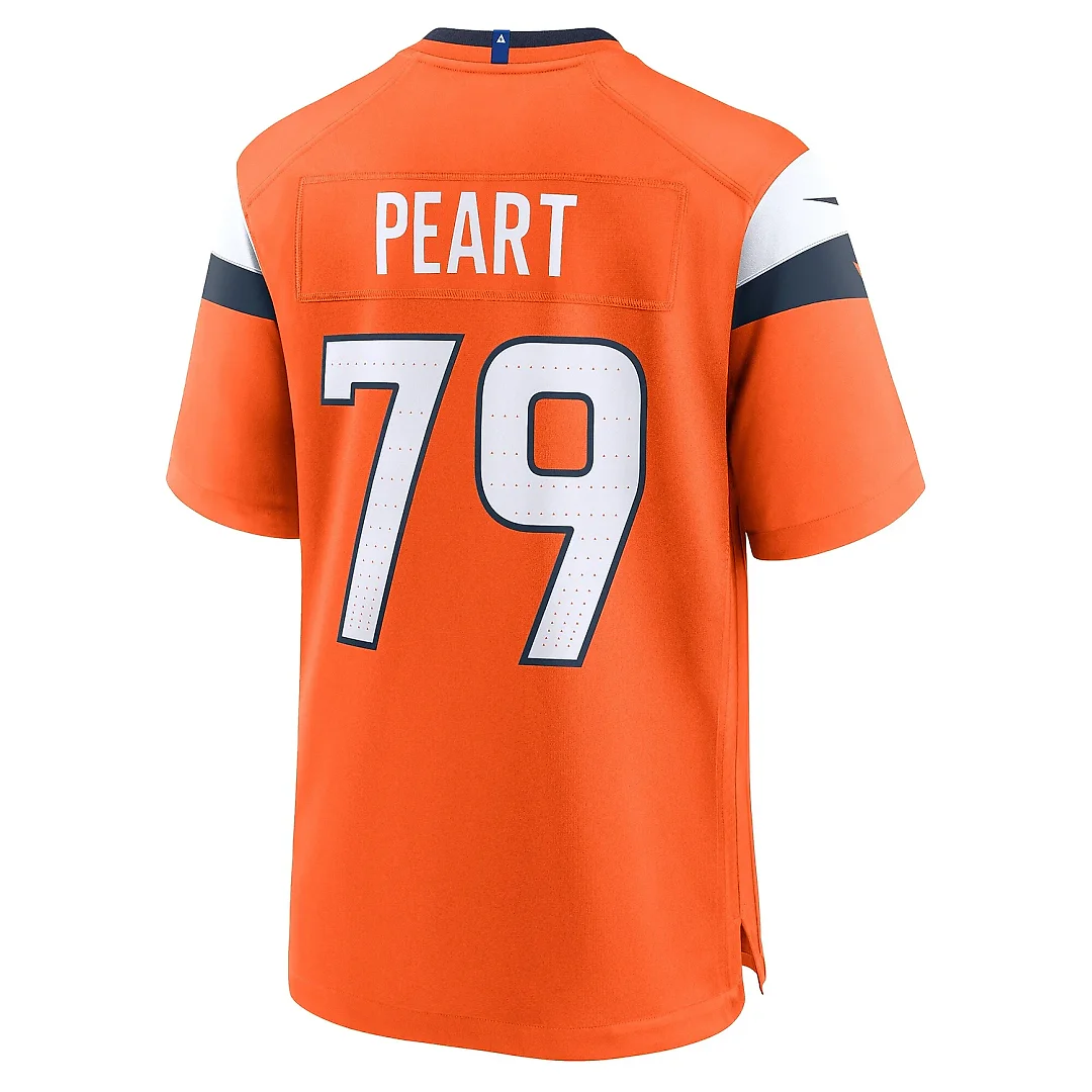 Zennovawear Men's Denver Broncos Matt Peart Orange Team Game Jersey
