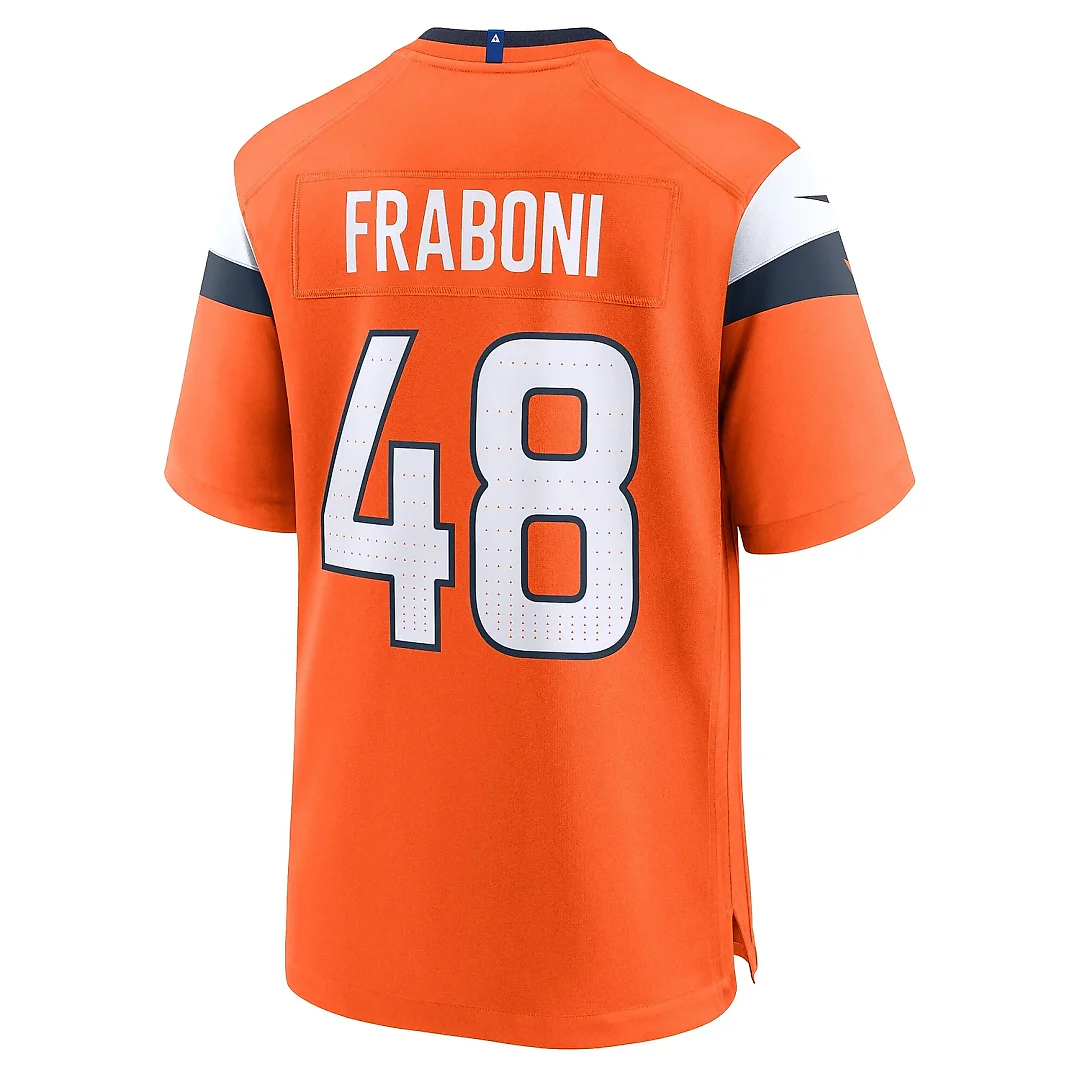Zennovawear Men's Denver Broncos Mitchell Fraboni Orange Team Game Jersey