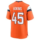 Zennovawear Men's Denver Broncos Nate Adkins Orange Team Game Jersey