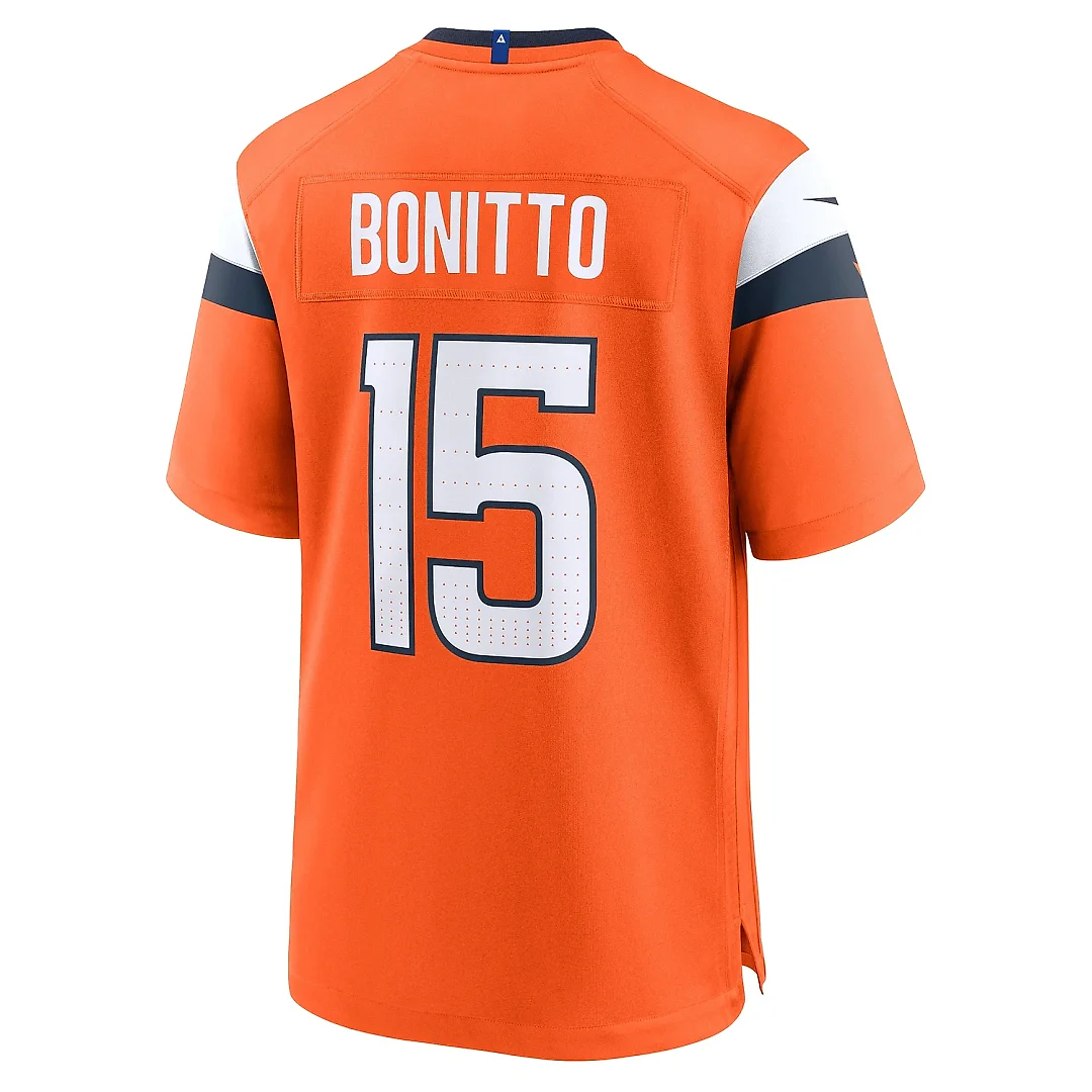 Zennovawear Men's Denver Broncos Nik Bonitto Orange Team Game Jersey