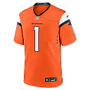 Zennovawear Men's Denver Broncos Number 1 Groom Orange Game Jersey