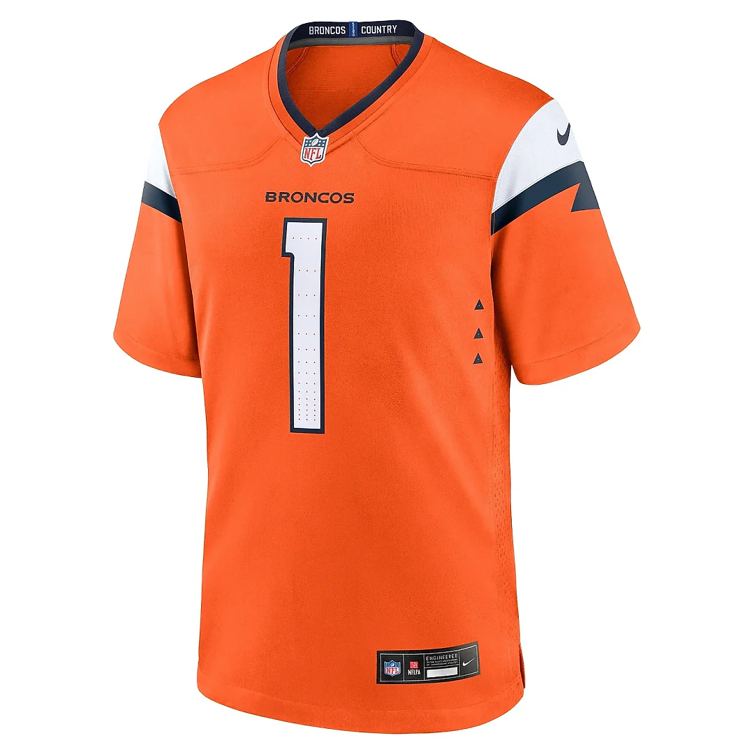 Zennovawear Men's Denver Broncos Orange 1 Dad Game Jersey