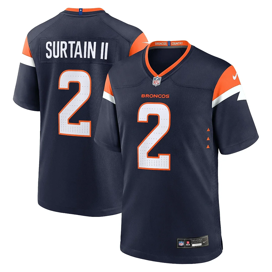 Zennovawear Men's Denver Broncos Patrick Surtain II Navy Mile High Collection Alternate Game Jersey