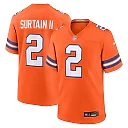Zennovawear Men's Denver Broncos Patrick Surtain II Orange Mile High Collection 1977 Throwback Player Game Jersey