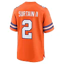 Zennovawear Men's Denver Broncos Patrick Surtain II Orange Mile High Collection 1977 Throwback Player Game Jersey