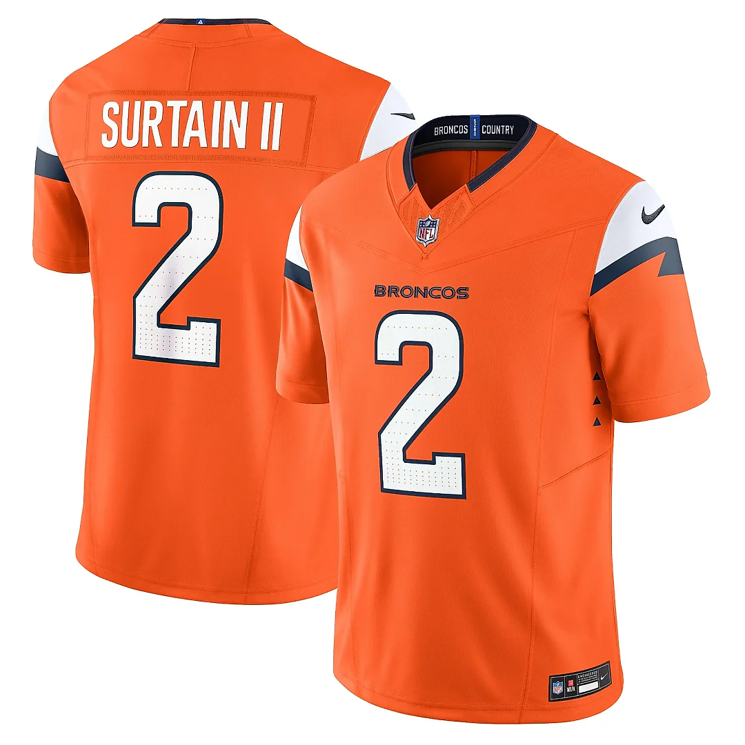 Zennovawear Men's Denver Broncos Patrick Surtain II Orange Mile High Collection Vapor F.U.S.E. Limited Jersey