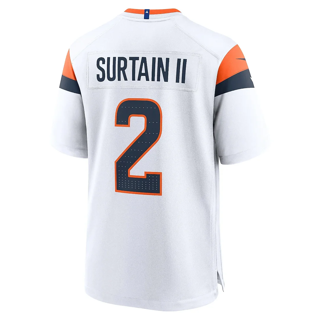 Zennovawear Men's Denver Broncos Patrick Surtain II White Mile High Collection Game Jersey