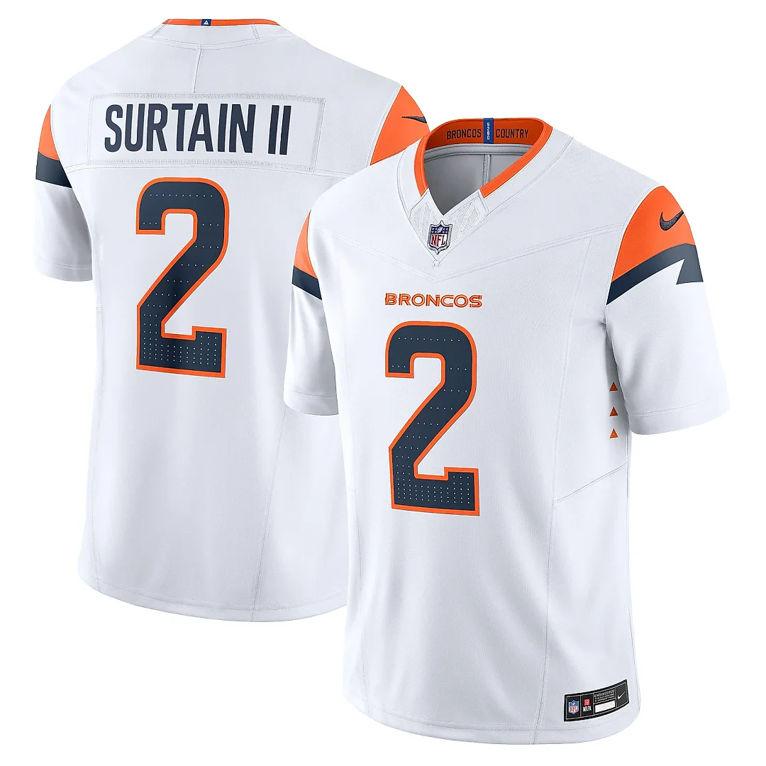 Zennovawear Men's Denver Broncos Patrick Surtain II White Mile High Collection Vapor F.U.S.E. Limited Jersey