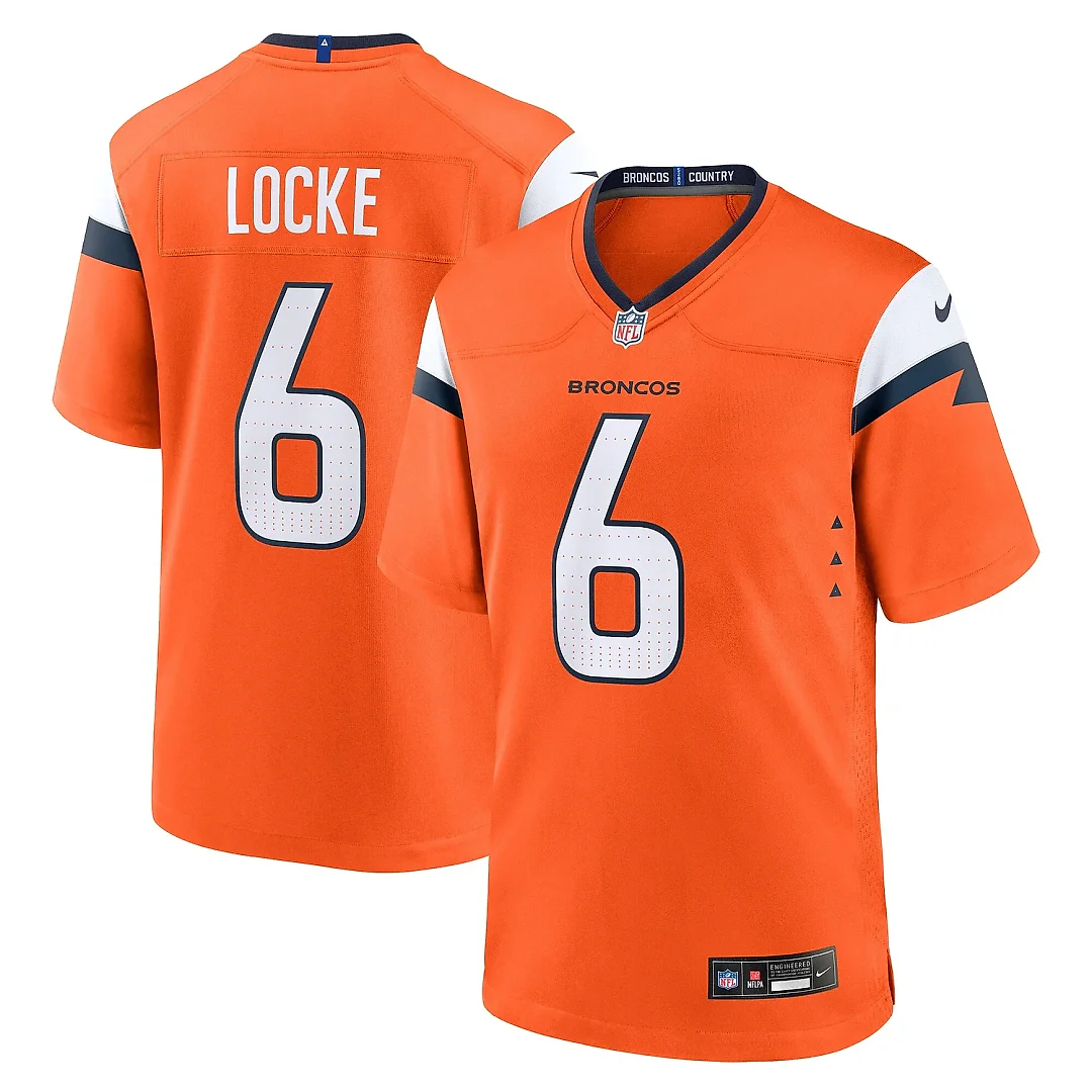 Zennovawear Men's Denver Broncos P.J. Locke Orange Team Game Jersey