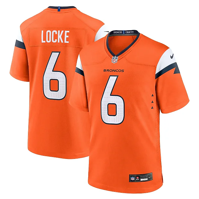 Zennovawear Men's Denver Broncos P.J. Locke Orange Team Game Jersey