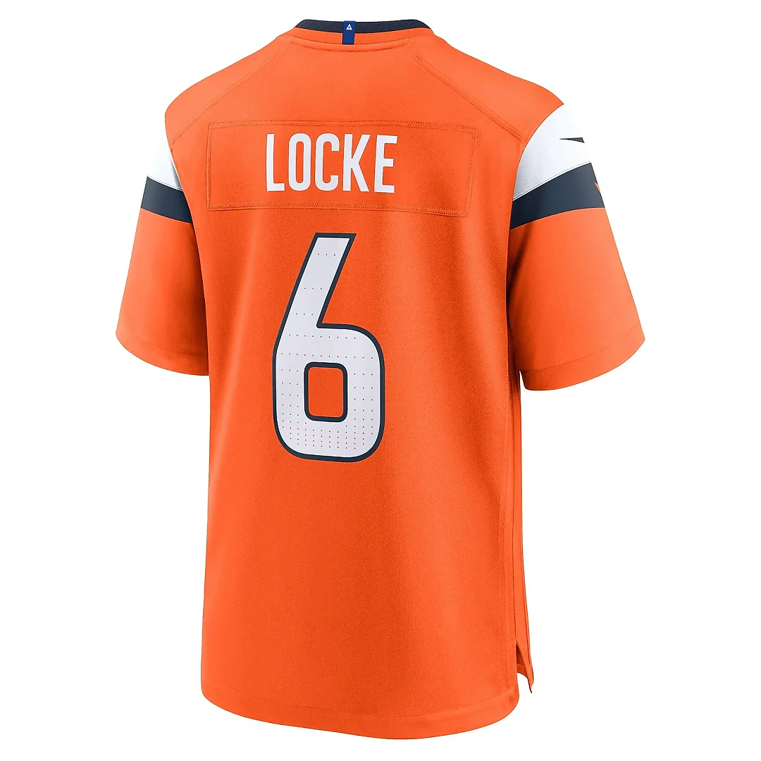 Zennovawear Men's Denver Broncos P.J. Locke Orange Team Game Jersey