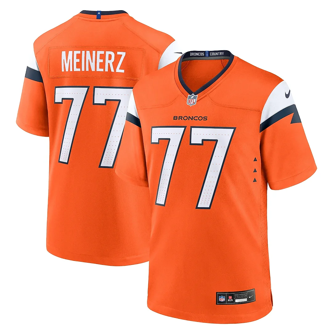 Zennovawear Men's Denver Broncos Quinn Meinerz Orange Team Game Jersey
