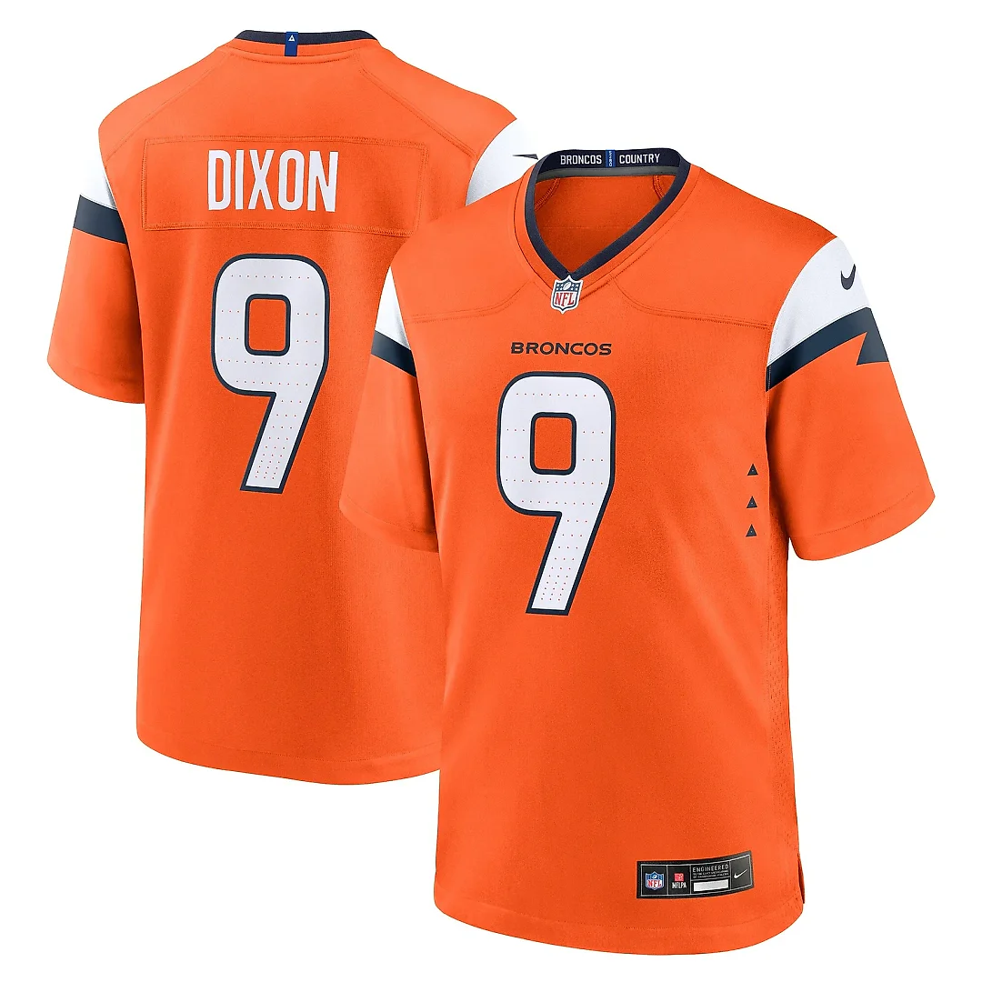Zennovawear Men's Denver Broncos Riley Dixon Orange Team Game Jersey