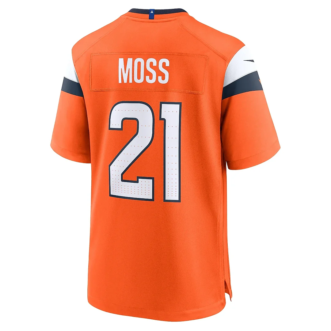 Zennovawear Men's Denver Broncos Riley Moss Orange Team Game Jersey
