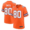 Zennovawear Men's Denver Broncos Rod Smith Orange Mile High Collection 1977 Throwback Retired Player Game Jersey
