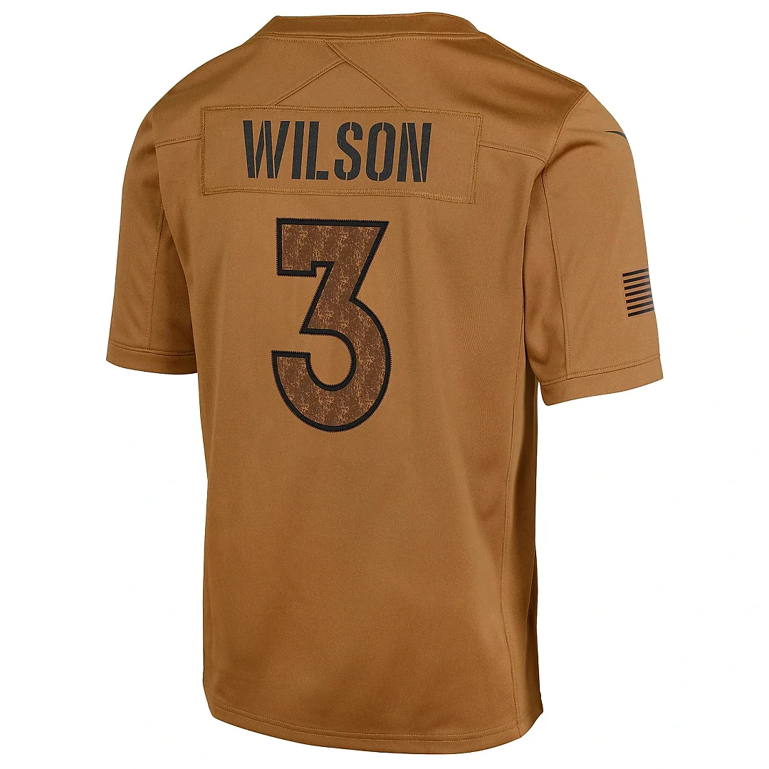 Zennovawear Men's Denver Broncos Russell Wilson Brown Salute To Service Limited Jersey