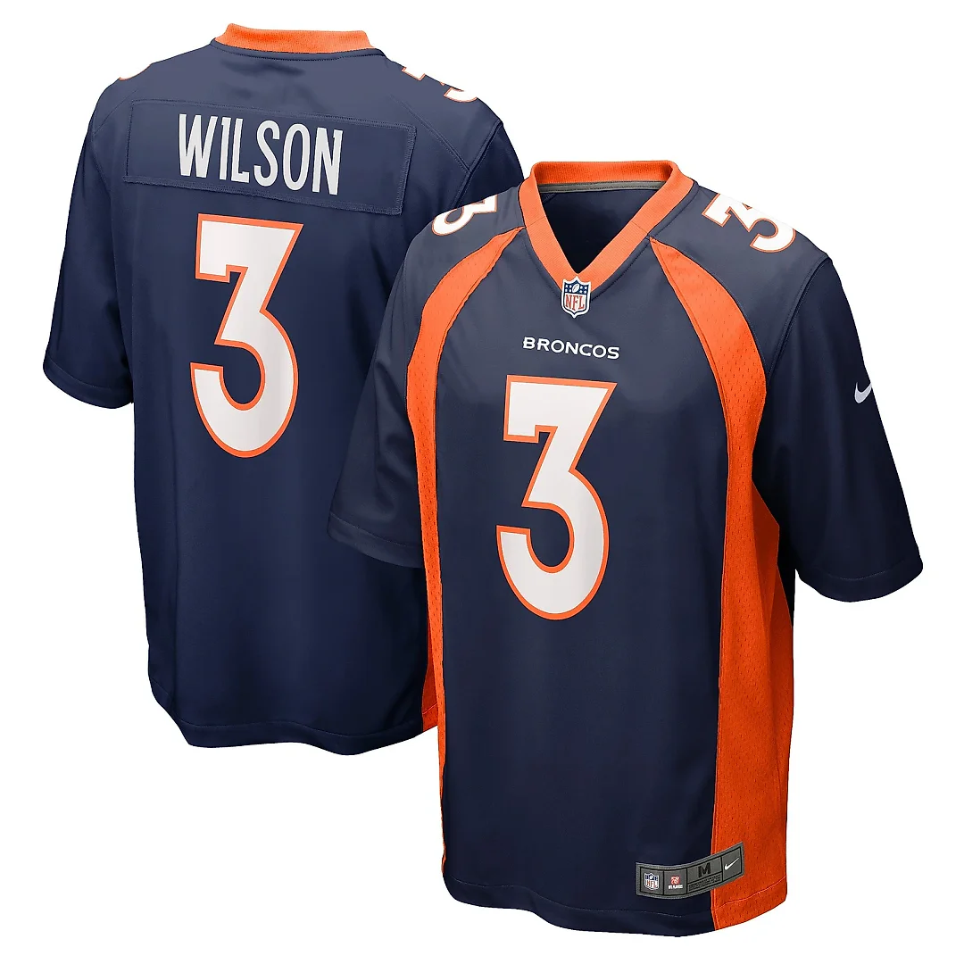 Zennovawear Men's Denver Broncos Russell Wilson Navy Alternate Game Jersey