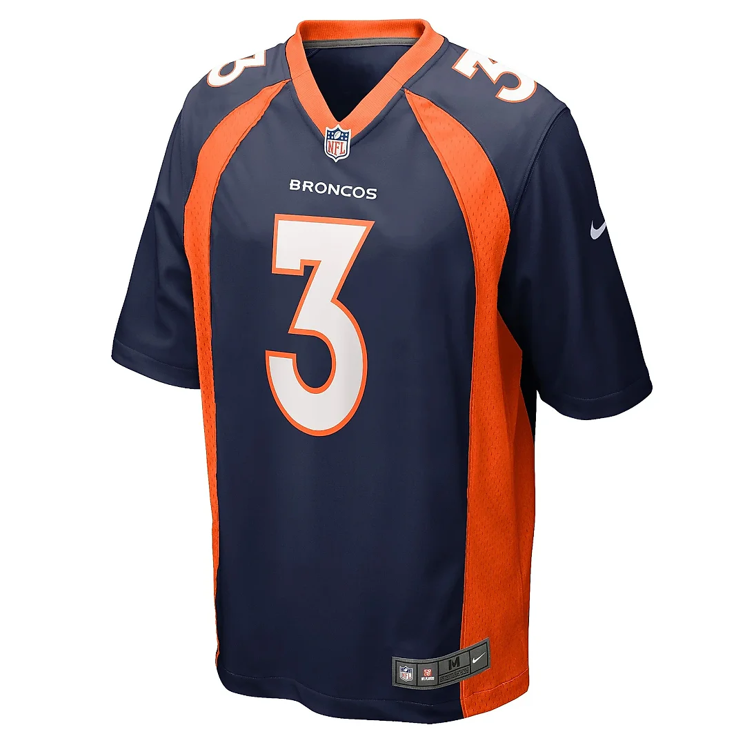 Zennovawear Men's Denver Broncos Russell Wilson Navy Alternate Game Jersey