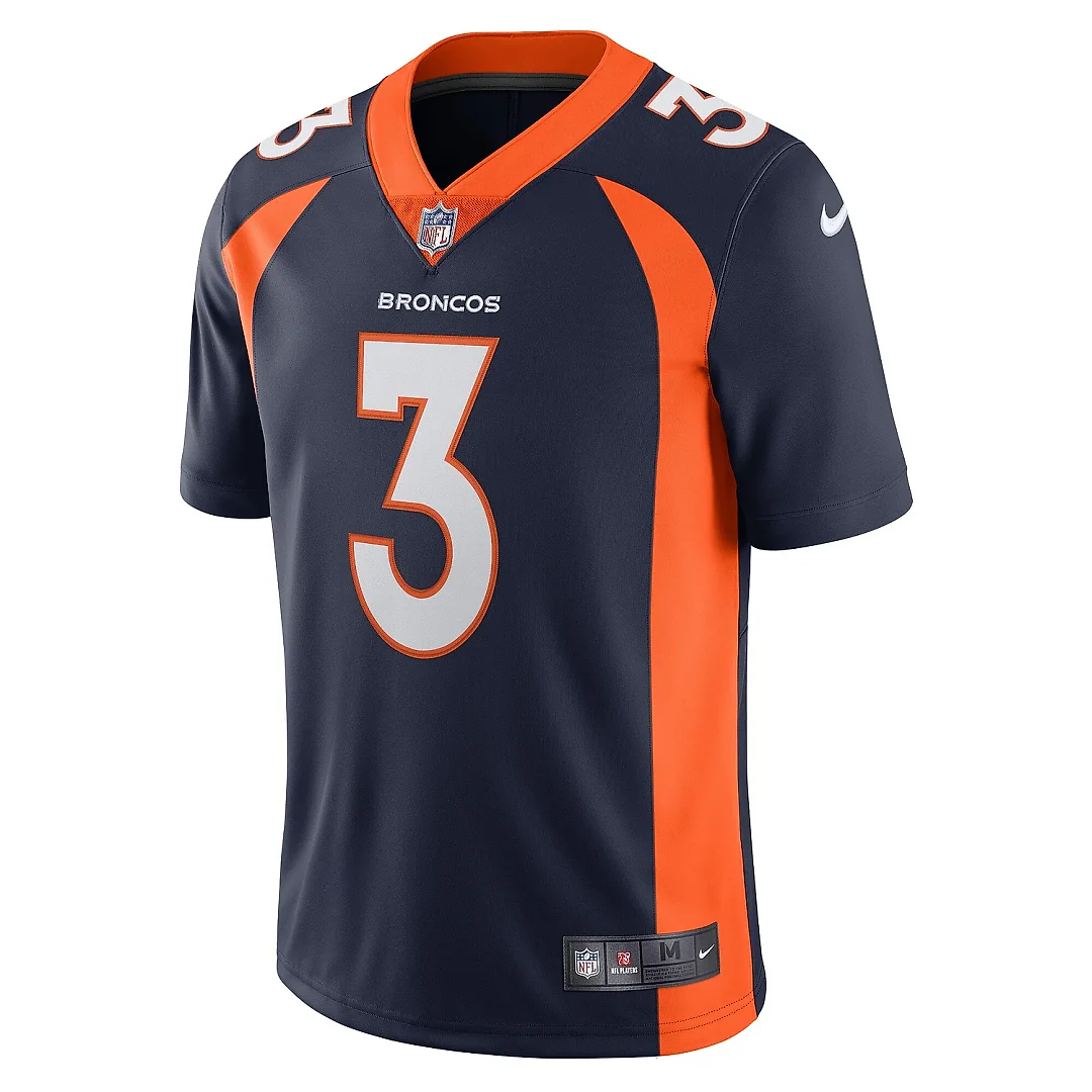 Zennovawear Men's Denver Broncos Russell Wilson Navy Alternate Vapor Limited Jersey